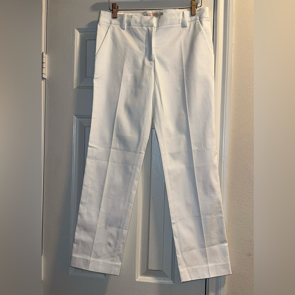 Tory Burch White Straight-Leg Pants